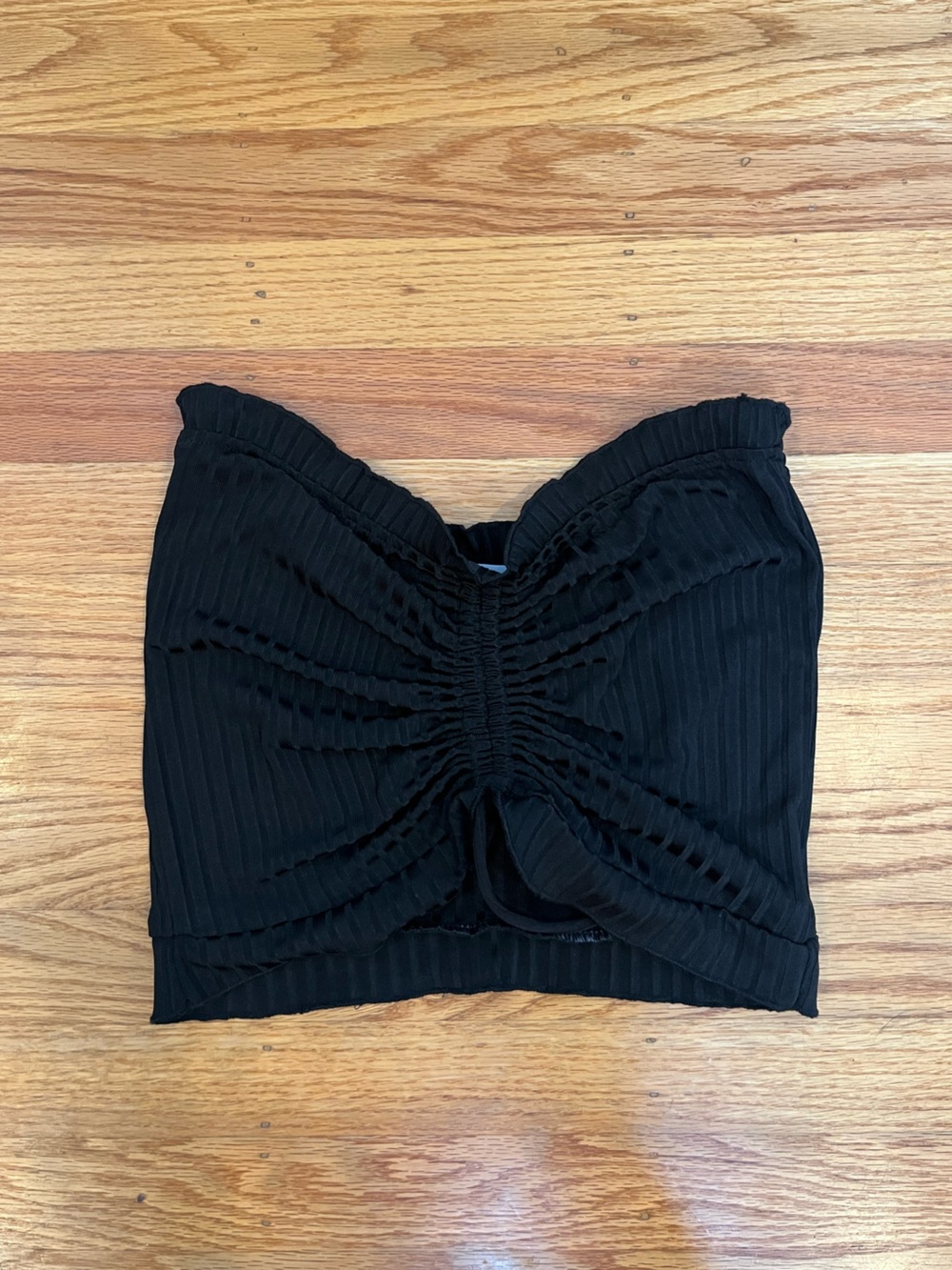 Black Smocked Flutter Sleeve Women’s Top